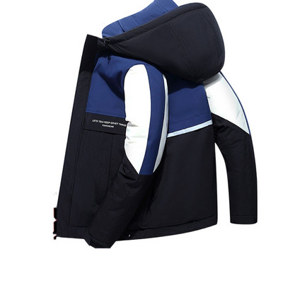 2023 New ανδρικό πουπουλένιο βαμβακερό παλτό Χειμερινό μπουφάν ελαφρύ μόδας, μάρκας λευκό πάπια πουπουλένιο Παχύ ζεστό κοντό παλτό με κουκούλα