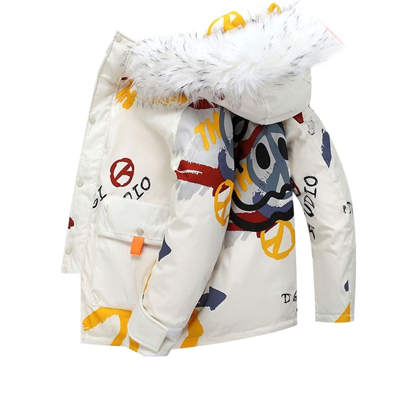 2023 New ανδρικό πουπουλένιο βαμβακερό παλτό Χειμερινό μπουφάν ελαφρύ μόδας, μάρκας λευκό πάπια πουπουλένιο Παχύ ζεστό κοντό παλτό με κουκούλα