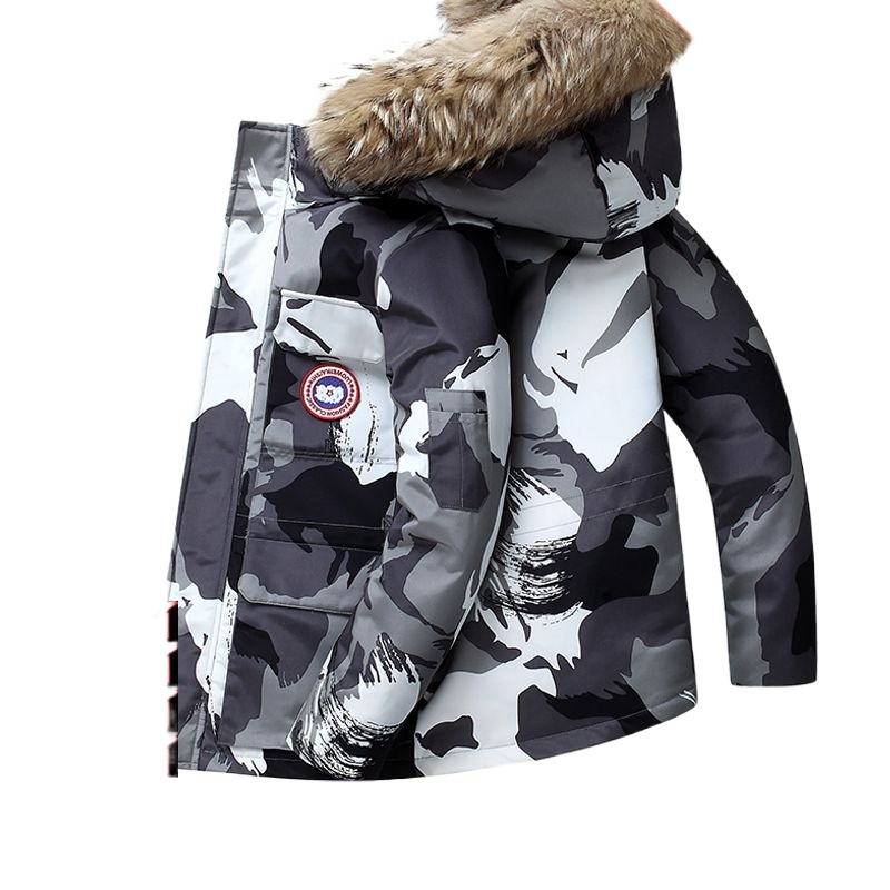 2023 New ανδρικό πουπουλένιο βαμβακερό παλτό Χειμερινό μπουφάν ελαφρύ μόδας, μάρκας λευκό πάπια πουπουλένιο Παχύ ζεστό κοντό παλτό με κουκούλα