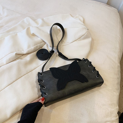 Γυναικεία τσάντα μπαλωμένη πεταλούδα Ευέλικτη τσάντα χειρός Vintage Tote με φερμουάρ Δερμάτινη τσάντα Hobo Φθινόπωρο Χειμώνας Τσάντα γνωριμιών