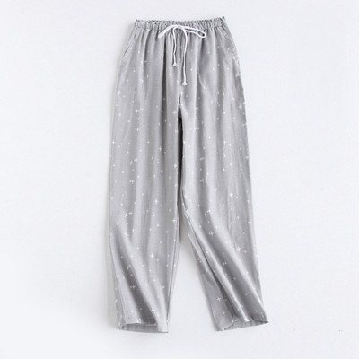 Pijamale de toamnă, din tifon de bumbac, pentru cupluri, pantaloni de acasă, pantaloni largi imprimați pentru dormit, în stil japonez, pentru femei, pantaloni pentru bărbați, pijama