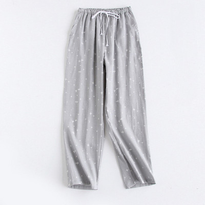 Pijamale de toamnă, din tifon de bumbac, pentru cupluri, pantaloni de acasă, pantaloni largi imprimați pentru dormit, în stil japonez, pentru femei, pantaloni pentru bărbați, pijama