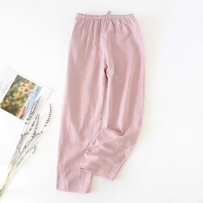 Pijamale de toamnă, din tifon de bumbac, pentru cupluri, pantaloni de acasă, pantaloni largi imprimați pentru dormit, în stil japonez, pentru femei, pantaloni pentru bărbați, pijama