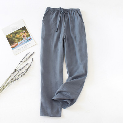 Pijamale de toamnă, din tifon de bumbac, pentru cupluri, pantaloni de acasă, pantaloni largi imprimați pentru dormit, în stil japonez, pentru femei, pantaloni pentru bărbați, pijama