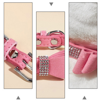 Pet Diamond Collar Heavy Duty Dog Κολιέ με ροζ μικροΐνες Περιλαίμια από μικροΐνες Ταξίδια Μικρά σκυλιά