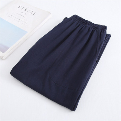 Βαμβακερό μασίφ παντελόνι πιτζάμα για ενήλικες Λεπτό ανδρικό παντελόνι ύπνου Με πάτο σε συν μέγεθος Νέα καλοκαιρινή πιτζάμα Hombre Casual Loose Home