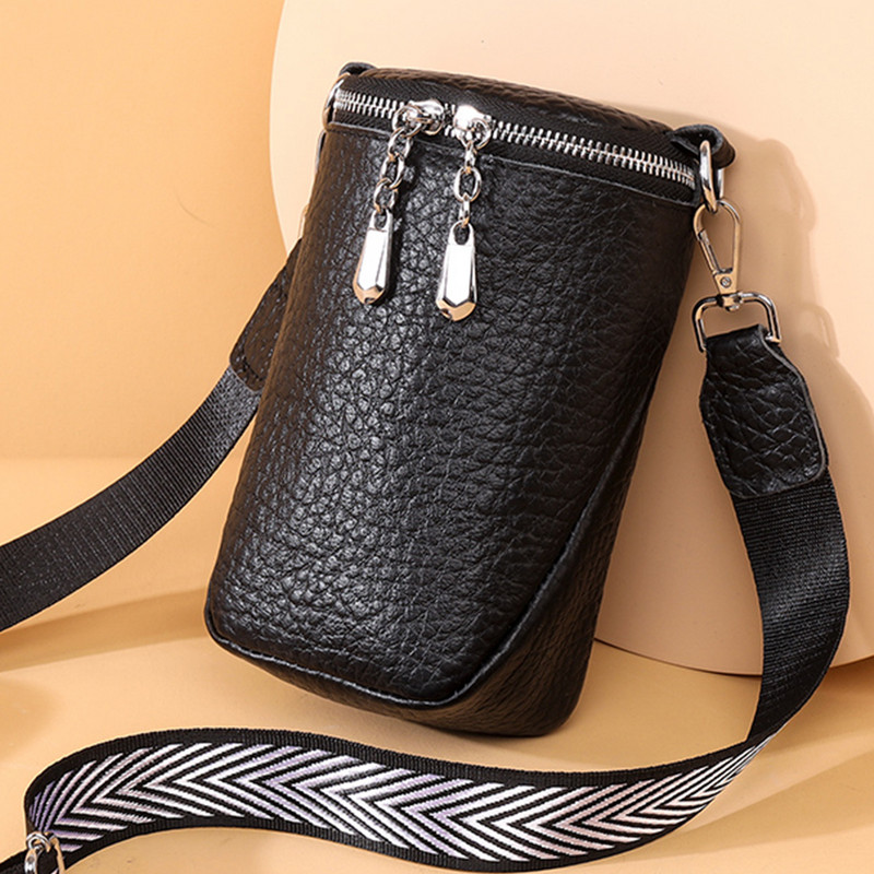 Geantă solidă pentru femei, cu curea pentru chitară, geantă pentru telefon mobil, cu fermoar, geantă de mână, ocazional, husă pentru chei pentru monede