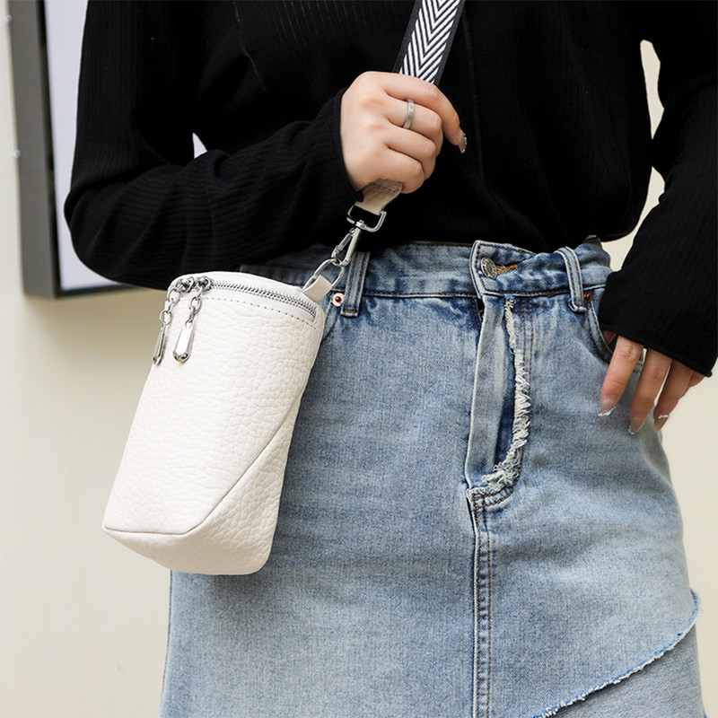 Geantă solidă pentru femei, cu curea pentru chitară, geantă pentru telefon mobil, cu fermoar, geantă de mână, ocazional, husă pentru chei pentru monede