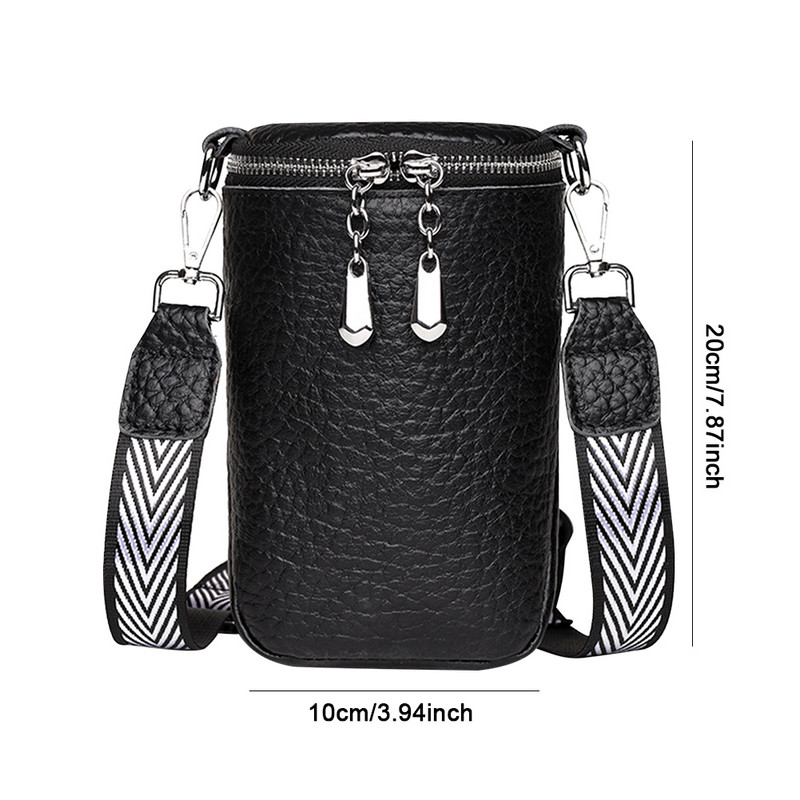 Geantă solidă pentru femei, cu curea pentru chitară, geantă pentru telefon mobil, cu fermoar, geantă de mână, ocazional, husă pentru chei pentru monede