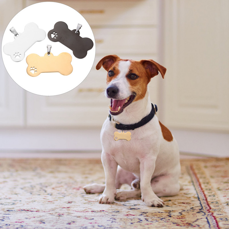 3 τμχ Καταχώριση κατοικίδιων ετικέτες σκυλιών Χαραγμένα κατοικίδια κενά κρεμαστά τσόκερ από ανοξείδωτο ατσάλι Αναγνωριστικό κατά του χαμένου κουταβιού Εξωτερικά προμήθειες Όνομα