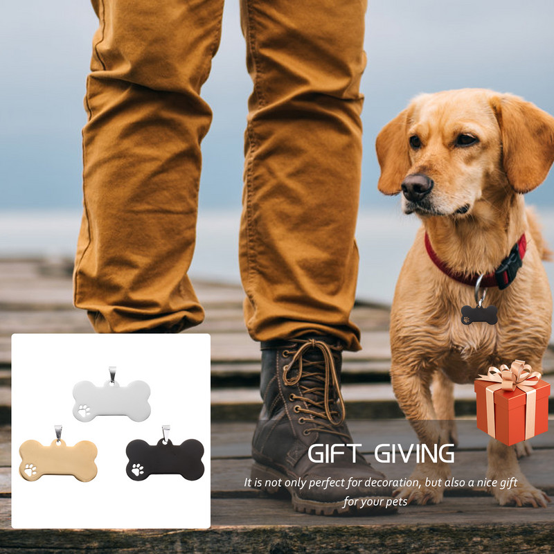 3 τμχ Καταχώριση κατοικίδιων ετικέτες σκυλιών Χαραγμένα κατοικίδια κενά κρεμαστά τσόκερ από ανοξείδωτο ατσάλι Αναγνωριστικό κατά του χαμένου κουταβιού Εξωτερικά προμήθειες Όνομα