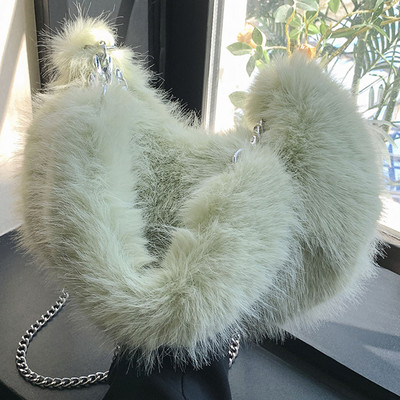 Γυναικεία τσάντα ασαφής μασχάλης με φερμουάρ αλυσίδα τσάντα ώμου Ευέλικτη τσάντα χιαστί αλυσίδα με αλυσίδα Μαλακό τσαντάκι για κορίτσι