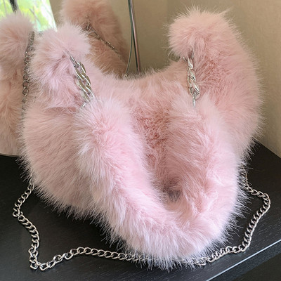 Γυναικεία τσάντα ασαφής μασχάλης με φερμουάρ αλυσίδα τσάντα ώμου Ευέλικτη τσάντα χιαστί αλυσίδα με αλυσίδα Μαλακό τσαντάκι για κορίτσι