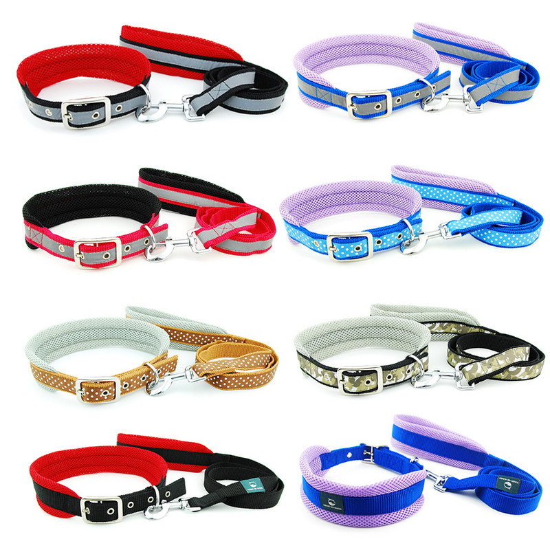 Ogrlica za pse, povodac za kućne ljubimce, podesiva mreža, podstavljena ogrlica, olovo, reflektirajuća točkica, prozračna ogrlica za velike pse, njemački ovčar