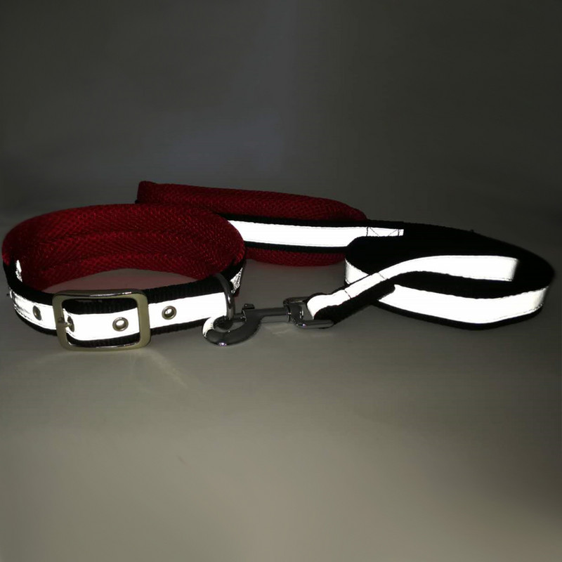 Ogrlica za pse, povodac za kućne ljubimce, podesiva mreža, podstavljena ogrlica, olovo, reflektirajuća točkica, prozračna ogrlica za velike pse, njemački ovčar