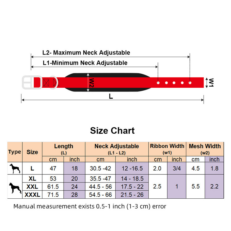 Ogrlica za pse, povodac za kućne ljubimce, podesiva mreža, podstavljena ogrlica, olovo, reflektirajuća točkica, prozračna ogrlica za velike pse, njemački ovčar