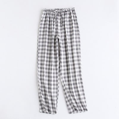 Βαμβακερό παντελόνι πιτζάμα για γυναίκες και άνδρες 2021 Νέα άνοιξη φθινόπωρο ζευγάρια Home Παντελόνια Loose καρό Sleep Bottoms Femme Night Loungear