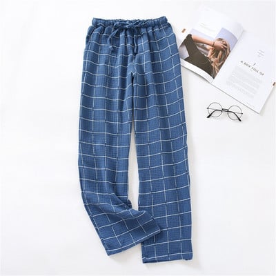 Βαμβακερό παντελόνι πιτζάμα για γυναίκες και άνδρες 2021 Νέα άνοιξη φθινόπωρο ζευγάρια Home Παντελόνια Loose καρό Sleep Bottoms Femme Night Loungear