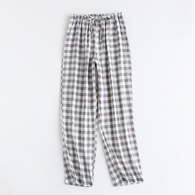 Βαμβακερό παντελόνι πιτζάμα για γυναίκες και άνδρες 2021 Νέα άνοιξη φθινόπωρο ζευγάρια Home Παντελόνια Loose καρό Sleep Bottoms Femme Night Loungear