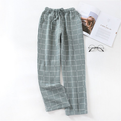Βαμβακερό παντελόνι πιτζάμα για γυναίκες και άνδρες 2021 Νέα άνοιξη φθινόπωρο ζευγάρια Home Παντελόνια Loose καρό Sleep Bottoms Femme Night Loungear