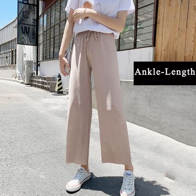Nyári női nadrágok, 2021, melegítőnadrágok, koreai stílusú, bő, nagy méretű nadrágok, széles szárú, hétköznapi nadrágok, egyenes nadrágok, Streetwear, Mujer