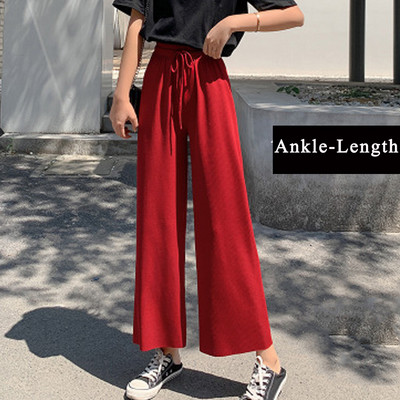 Nyári női nadrágok, 2021, melegítőnadrágok, koreai stílusú, bő, nagy méretű nadrágok, széles szárú, hétköznapi nadrágok, egyenes nadrágok, Streetwear, Mujer
