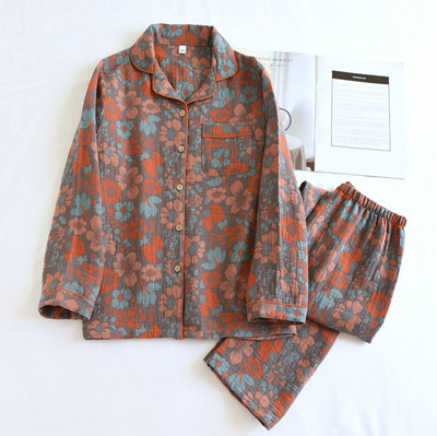 Βαμβακερό παντελόνι κοστούμι πιτζάμες για γυναικεία ανοιξιάτικη και φθινοπωρινή Βαμβακερά μακρυμάνικα ρούχα για το σπίτι Ζακάρ βαμβακερά γυναικεία πιτζάμα Mujer