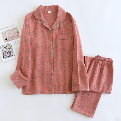 Βαμβακερό παντελόνι κοστούμι πιτζάμες για γυναικεία ανοιξιάτικη και φθινοπωρινή Βαμβακερά μακρυμάνικα ρούχα για το σπίτι Ζακάρ βαμβακερά γυναικεία πιτζάμα Mujer