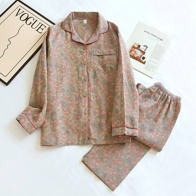 Βαμβακερό παντελόνι κοστούμι πιτζάμες για γυναικεία ανοιξιάτικη και φθινοπωρινή Βαμβακερά μακρυμάνικα ρούχα για το σπίτι Ζακάρ βαμβακερά γυναικεία πιτζάμα Mujer