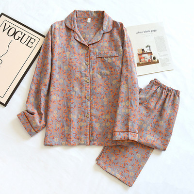 Βαμβακερό παντελόνι κοστούμι πιτζάμες για γυναικεία ανοιξιάτικη και φθινοπωρινή Βαμβακερά μακρυμάνικα ρούχα για το σπίτι Ζακάρ βαμβακερά γυναικεία πιτζάμα Mujer