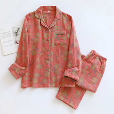 Βαμβακερό παντελόνι κοστούμι πιτζάμες για γυναικεία ανοιξιάτικη και φθινοπωρινή Βαμβακερά μακρυμάνικα ρούχα για το σπίτι Ζακάρ βαμβακερά γυναικεία πιτζάμα Mujer