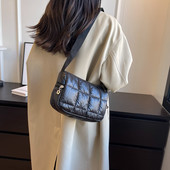 Sivler Malá ležérna prešívaná nylonová kabelka cez rameno pre ženy 2023 Nové trendy kabelky Dizajnérska polstrovaná plus bavlnená crossbody kabelka