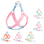 Kontrastni povodac za pse, Macaron Color-block remen za prsa za mačke Probijač otporan na eksploziju, povodac za male i srednje pse, pribor za kućne ljubimce