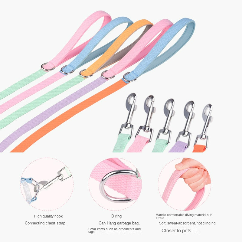 Kontrastni povodac za pse, Macaron Color-block remen za prsa za mačke Probijač otporan na eksploziju, povodac za male i srednje pse, pribor za kućne ljubimce