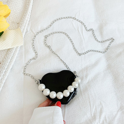 Mini genți de umăr de modă Love Heart pentru femei, perle, geantă de portofă pentru femei, cadou de petrecere de aniversare