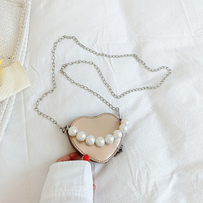 Mini genți de umăr de modă Love Heart pentru femei, perle, geantă de portofă pentru femei, cadou de petrecere de aniversare