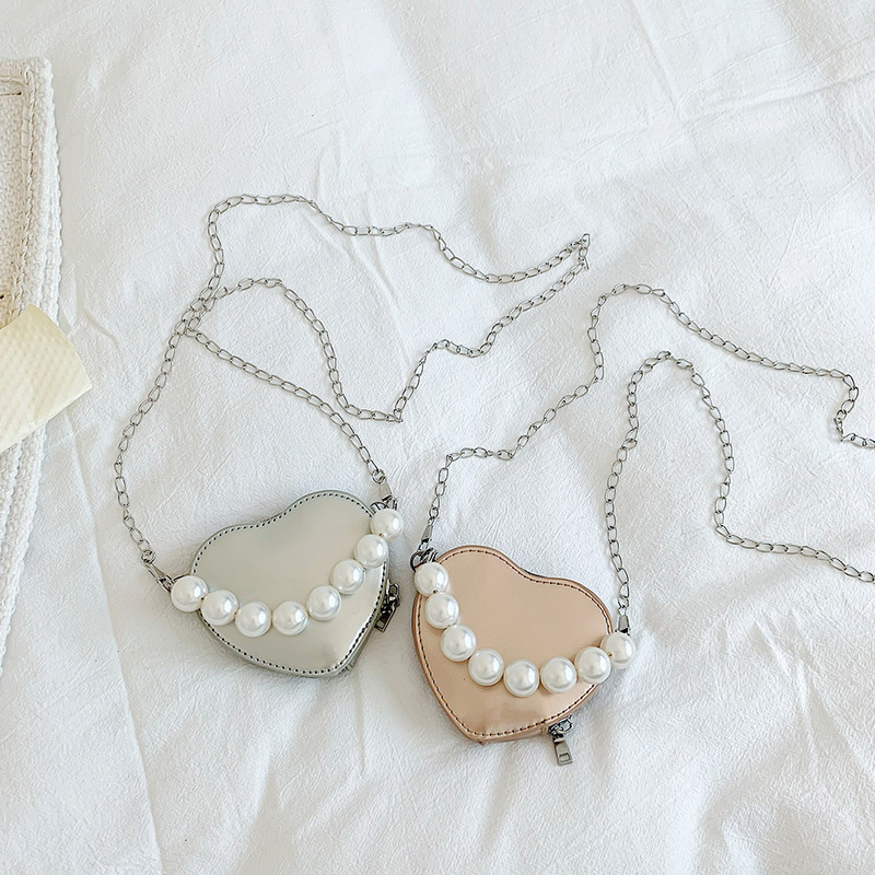 Mini genți de umăr de modă Love Heart pentru femei, perle, geantă de portofă pentru femei, cadou de petrecere de aniversare