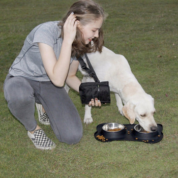Θήκη εκπαίδευσης για σκύλους που μεταφέρει εύκολα παιχνίδια για κατοικίδια, κροκέτες, κεράσματα Ενσωματωμένος διανομέας τσάντας κακάου 3 τρόποι χρήσης
