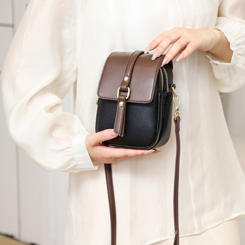 Μικρές τσάντες χιαστί από Ελαφρύ vintage τσαντάκι με αντίθεση χρώματος Ρυθμιζόμενο λουράκι Γυναικεία τσάντα γνωριμιών εξωτερικού χώρου