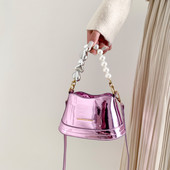 Γυναικείες τσάντες ντιζάιν πολυτελείας Χρώματα καραμέλα Γυναικείες τσάντες μόδας Y2K Mini Pearl Τσάντα χιαστί Bolsas Messenger Τσάντα Bucket