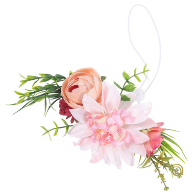 POPETPOP Flower Headband Flower Crown Headwear Φύλλα λουλουδιών Φυσικό στεφάνι για γάτες Διακόσμηση γάμου
