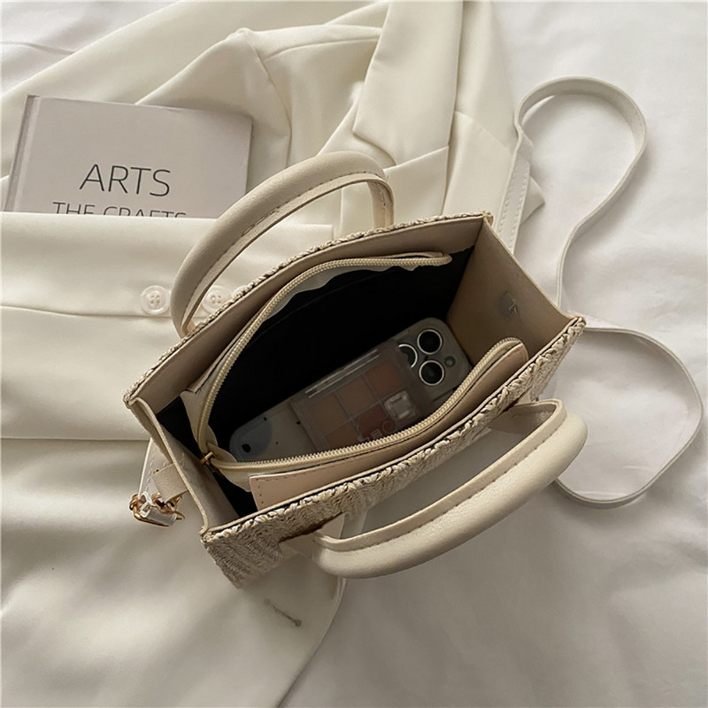 Luksuzni dizajn Slamnate torbe Ljetne ležerne torbe velikog kapaciteta Košara s kantom Torbe za plažu Ženske torbe za kupovinu na rame