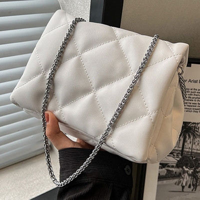 Retiazková kabelka cez rameno s prackou, crossbody tote taška, dámska polstrovaná kožená kabelka, vintage veľká kapacita pre nakupujúcich