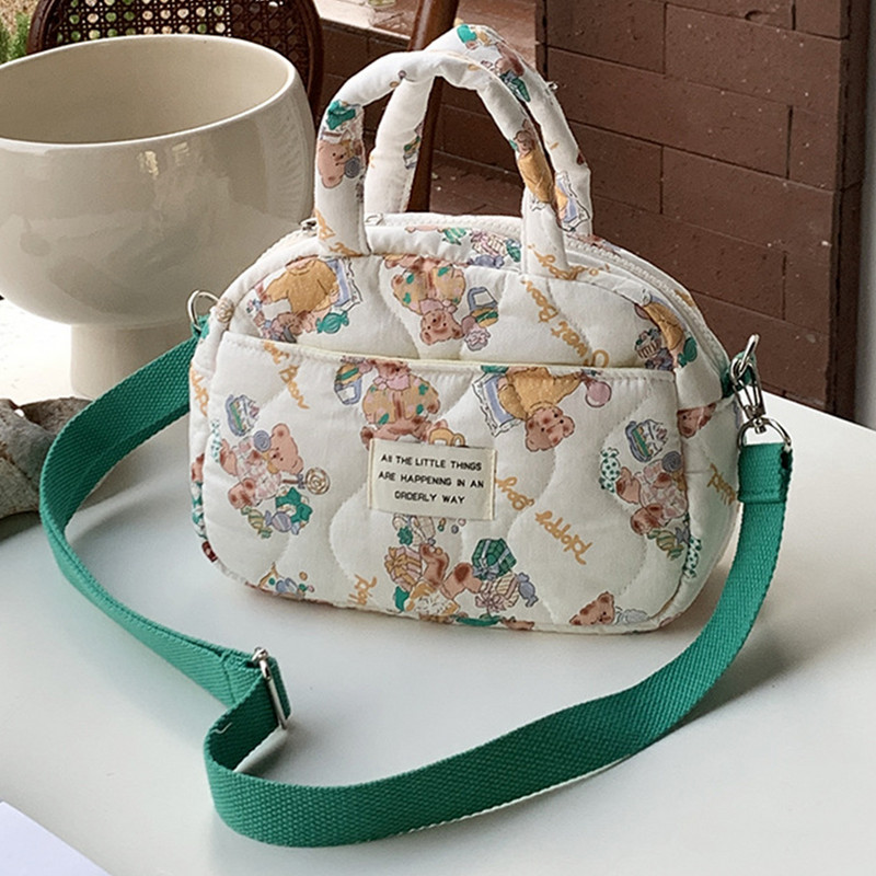 Poșetă cu pernă matlasată pentru femei, cu desene animate, geantă de mână, cu design de marcă pentru femei, mini geantă căptușită cu pene, poșete pentru telefon