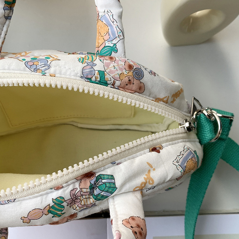 Poșetă cu pernă matlasată pentru femei, cu desene animate, geantă de mână, cu design de marcă pentru femei, mini geantă căptușită cu pene, poșete pentru telefon