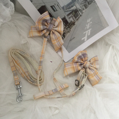 Pisică câine guler cu fundă harnas lesă reglabilă din nailon curea pentru sân pentru animale de companie frânghie de tracțiune haine pentru pisici vestă accesorii pentru cățeluș