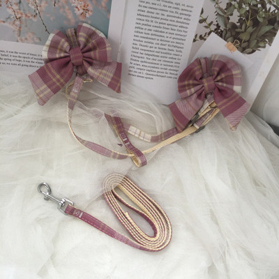 Pisică câine guler cu fundă harnas lesă reglabilă din nailon curea pentru sân pentru animale de companie frânghie de tracțiune haine pentru pisici vestă accesorii pentru cățeluș