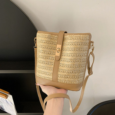 Ljetna torba za 2023. Torba preko ramena Ženska torba od slame od ratana na rame Ženska torba za slobodno vrijeme Ženska torba za plažu Mala shopping torba