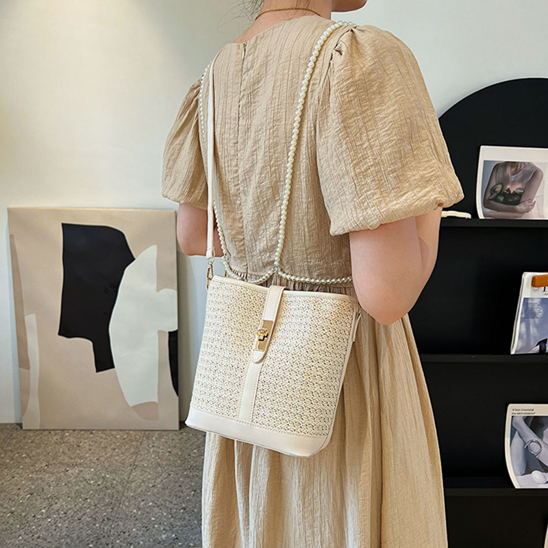 Ljetna torba za 2023. Torba preko ramena Ženska torba od slame od ratana na rame Ženska torba za slobodno vrijeme Ženska torba za plažu Mala shopping torba