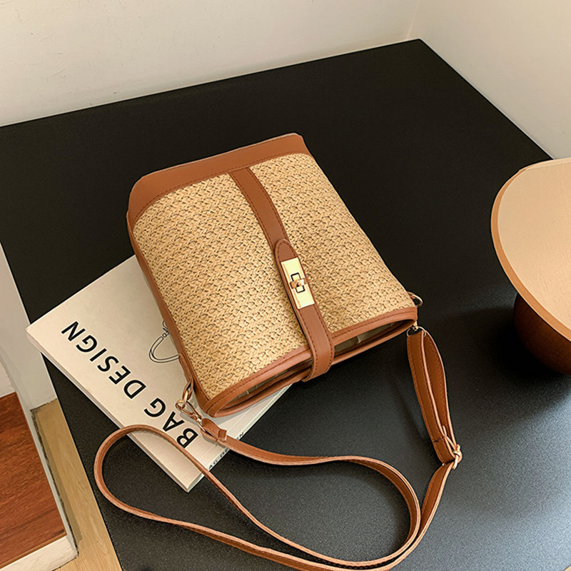 Ljetna torba za 2023. Torba preko ramena Ženska torba od slame od ratana na rame Ženska torba za slobodno vrijeme Ženska torba za plažu Mala shopping torba